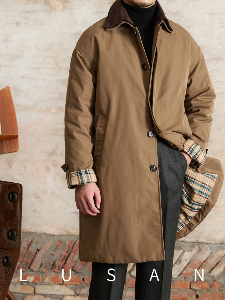 

Mr. Deer San Vintage Gentry Down Mid-length Coat Coat Italian Winter Warm Down Thick Coat Trendy Men