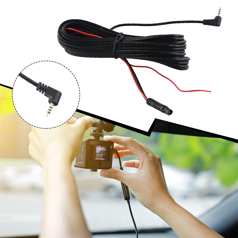 Car DVR Backup Rear View Camera 2.5mm Extension Cable 12V 5 Pin Driving Recorder Rear View Extension Cable