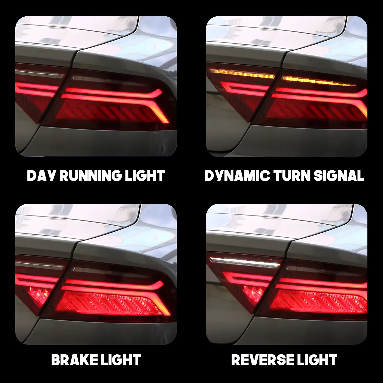 لأودي A7 2012- 2018 مجموعات الضوء الخلفي تعديل مع LED الضوء المتدفق تحول الخلفية الذيل مصباح A7 اكسسوارات السيارات ترقية جديدة