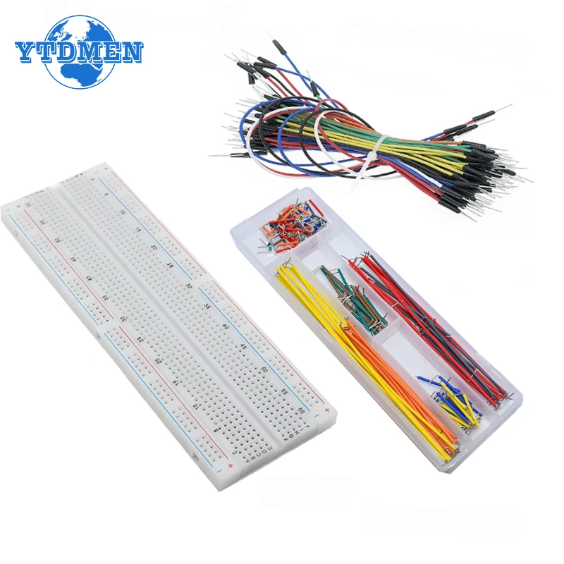 Breadboard 400 830 Holes Prototype Board MB-102 Solderless PCB Mini Test Board Jumper Wire Cable DIY Kit