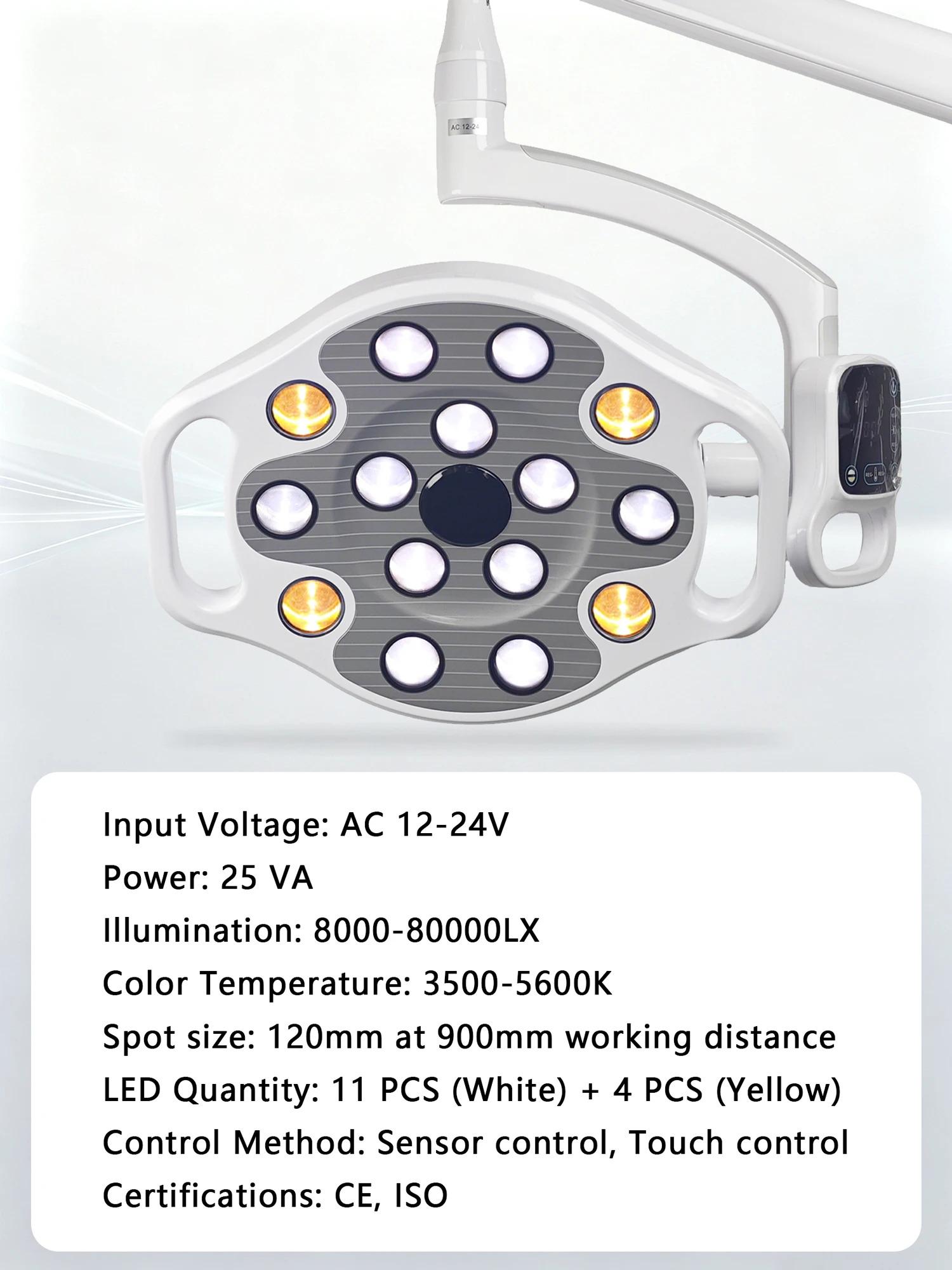 Shadowless Dental Surgical 15 LED Bulbs Oral Operating Lamp Induction Control for Dental Unit Clinic Hospital