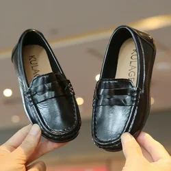 Kids Leather Shoes Casual Flats Soft Sole Moccasins Loafers Classic Fashion Children's Formal Shoes for Primary School Students