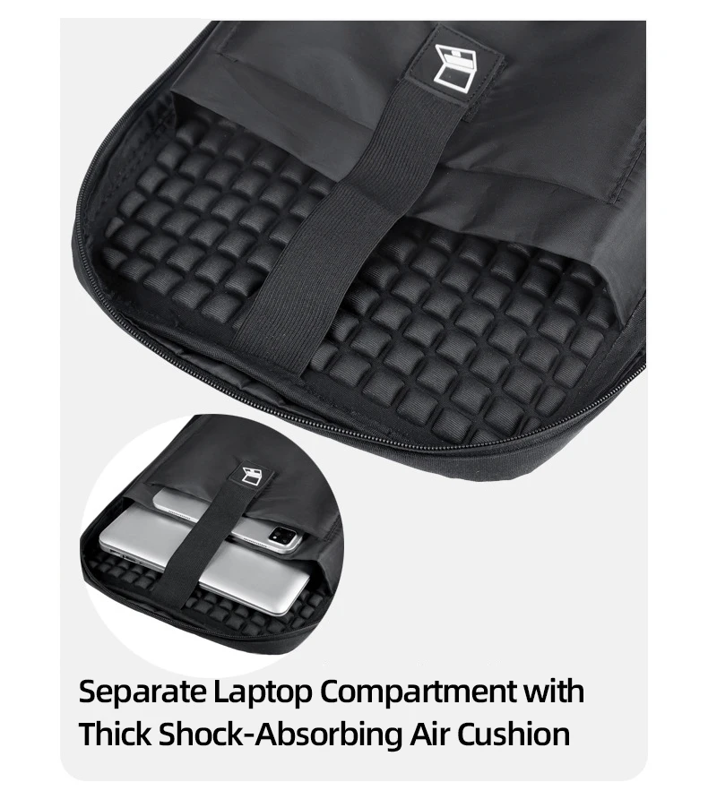 MUMUCC Hard EVA Shell Laptop Backpack Shockproof USB Type C Charging Anti Theft Password Lock Travel Backpack with Luggage Strap