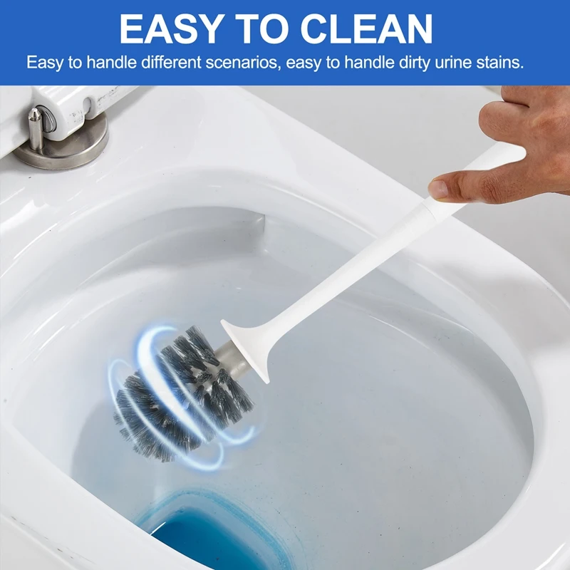 New Toilet Brush And Holder, Compact Plastic Sturdy Deep Cleaning Toilet Bowl Cleaner Brush For Bathroom Storage