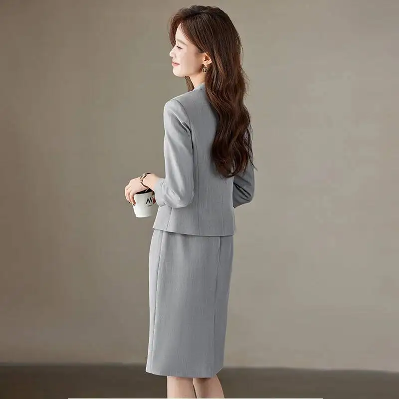 Formal Women Blazers Business Office Work Wear with Blazers and Dress OL Styles Professional Career Interview Outfits Set