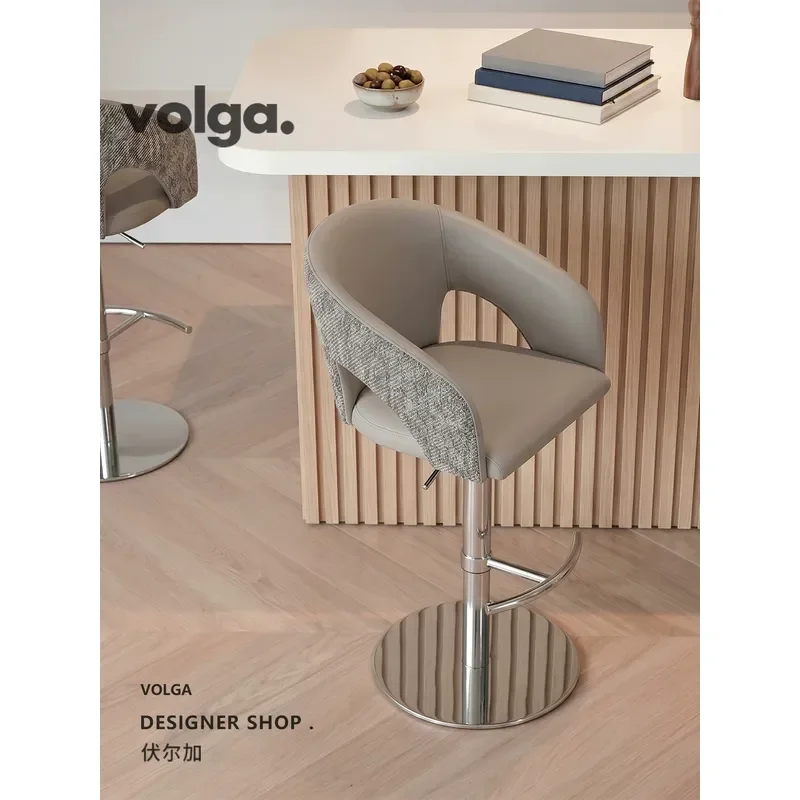 Volga | Italian Lifting Bar Chair Stainless Steel Household Island Chairs | Designer Bar Stool Island Chair