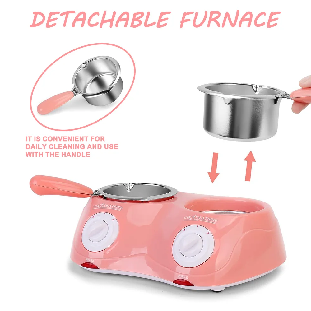 Aoresac Electric Melting Chocolate Pot with DIY Mold and Accessories/Non Stick for Candy Chocolate Milk Cheese Candy Home