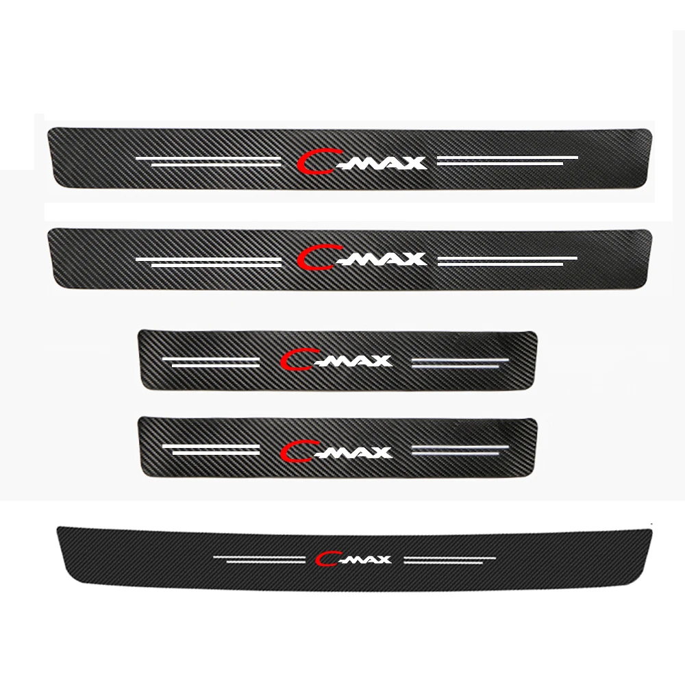 

4PCS Carbon Fiber Car Door Threshold Stickers Car Door Sil for Ford CMAX