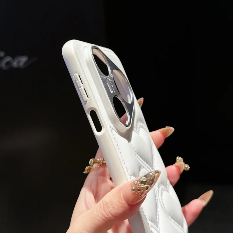 Kawaii Simple Love Heart Pattern Skórzane etui do Huawei Pura 80 70 Pro Plus Ultra Pełna osłona obiektywu aparatu Tylna obudowa — zdjęcie produktu 5
