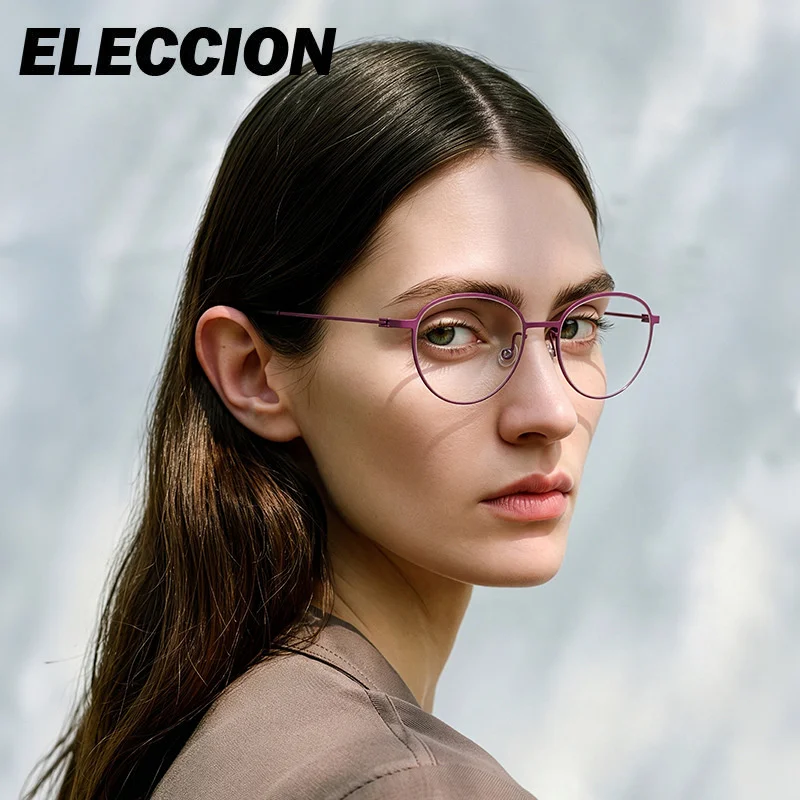 ELECCION Top Quality Reading Glasses Frame Fashion Recipe Gafas Women Ultra Light Flexible Myopic Round Optical Glasses for Lady