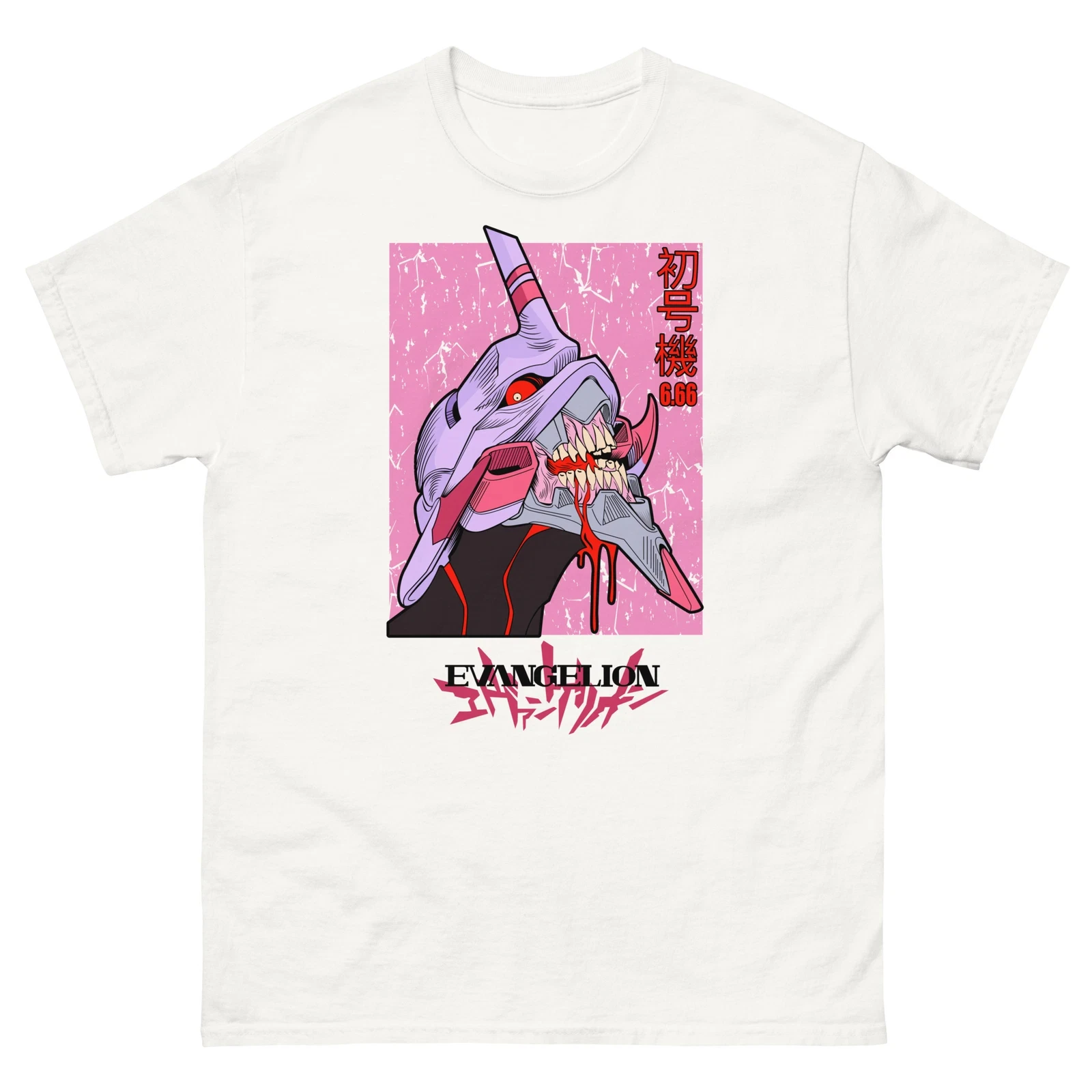 Summer Neon Genesis Evangelion T-shirt, Yui Ikari, Angel Attack Shirt, Manga Anime Men's Round Neck Short Sleeved Shirt