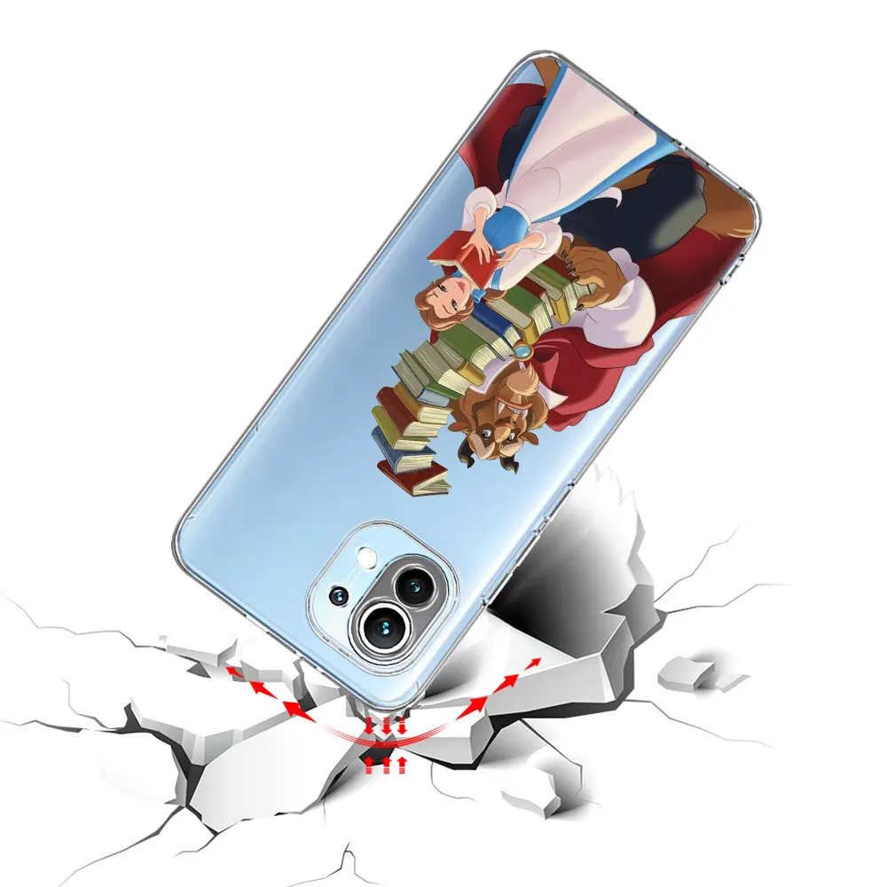 Beauty and the Beast Transparent Case for Xiaomi Mi 6X A2 11T 13 12 12X 12T 8 10T A3 CC9E 11 11i 5X A1 9 Lite Soft Phone Cover