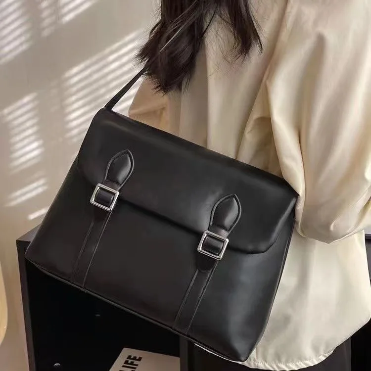Vintage Women's Shoulder Bag Large Capacity Ladies Tote Purse Handbags Pu Leather Female Messenger Bags College Girls Book bags