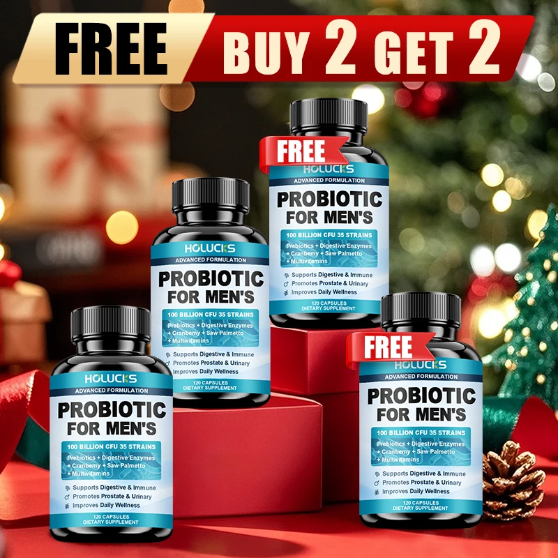 

HOLUCKS Мужская пробиотическая добавка с пребиотиками и ферментами, для поддержания здоровья кишечника, иммунной системы и общего ежедневного самочувствия у мужчин