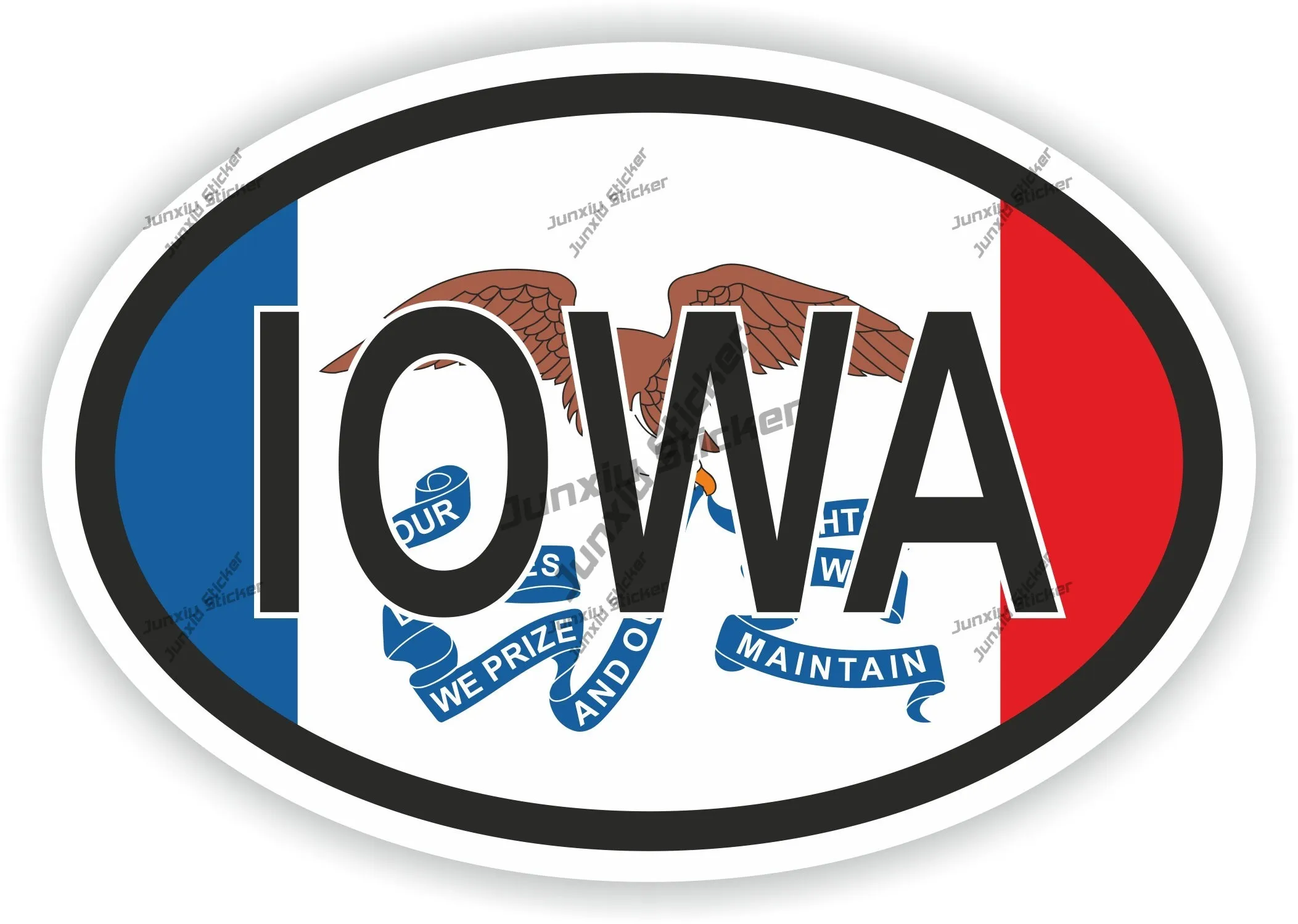 

Iowa Country Code Flag Oval Sticker Camper Laptop Decoration Stickers On Car Sunshade Cover Scratches Decor Graphic Beauty Boat