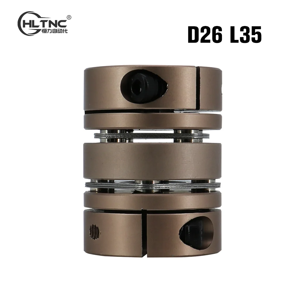 D26L35 4-12 Aluminium flexible coupler high torque double dual diaphragm coupling with elastic connector for 3d screw and motor