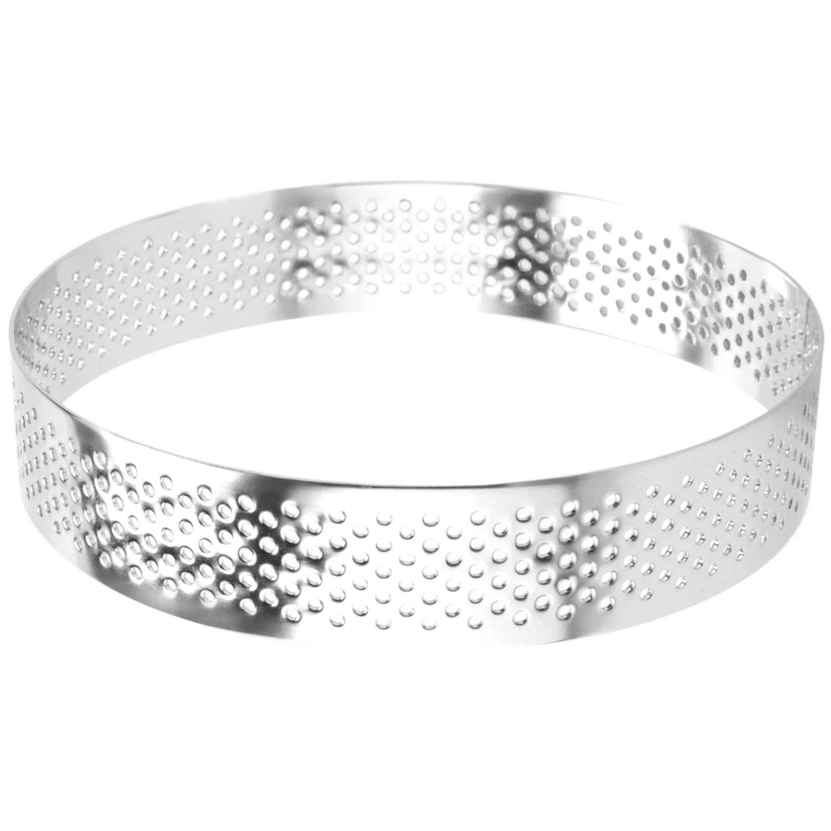 6 Pcs Mini Tart Ring Stainless Steel Tartlet Mold Circle Cutter Pie Ring Heat-Resistant Perforated Cake Mousse Molds