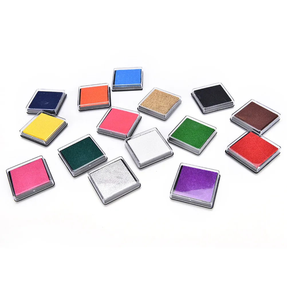 1Set 15 Colors -Safe Water-Soluble Finger Inkpad Easy-Handwash Multi-Surface Use on Paper Wood Fabric DIY Art Craft Gift view 5