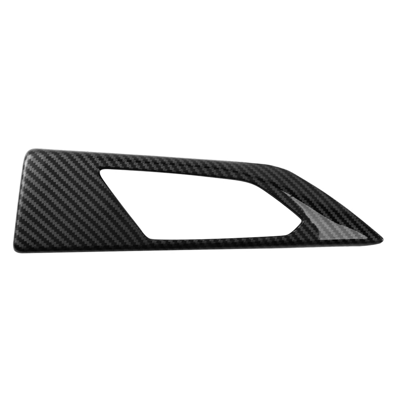 Carbon Look Interior Door Handle Cover Trim Strip Inner Door Bowl Handle Panel For Polo Plus 2019 2020 Car Styling