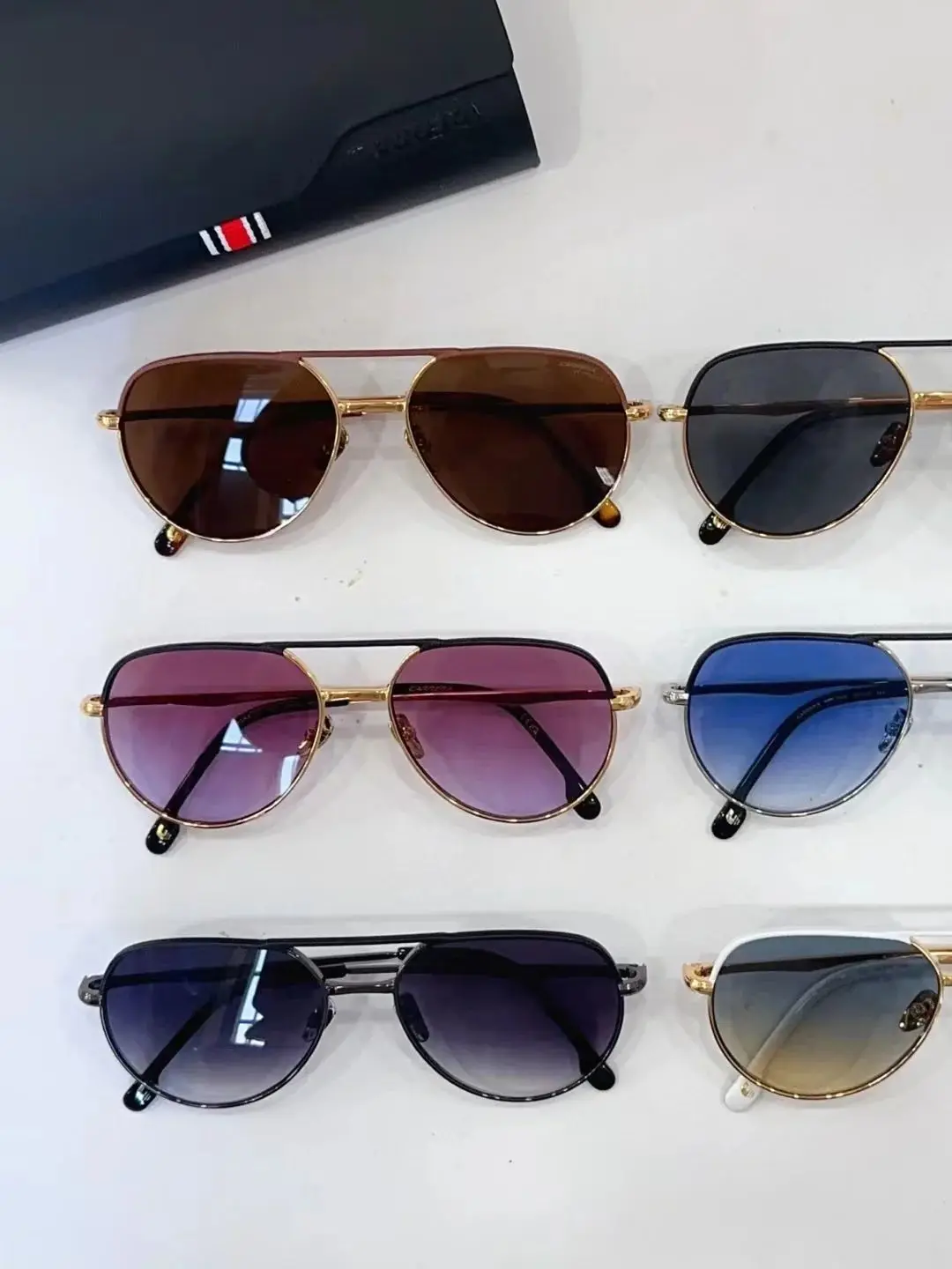 نظارات شمسية مستقطبة عالية الجودة من كاريرا للرجال على الطراز القديم نظارات شمسية مربعة معدنية للنساء بجسر مزدوج للقيادة باللون الأخضر والأسود UV400