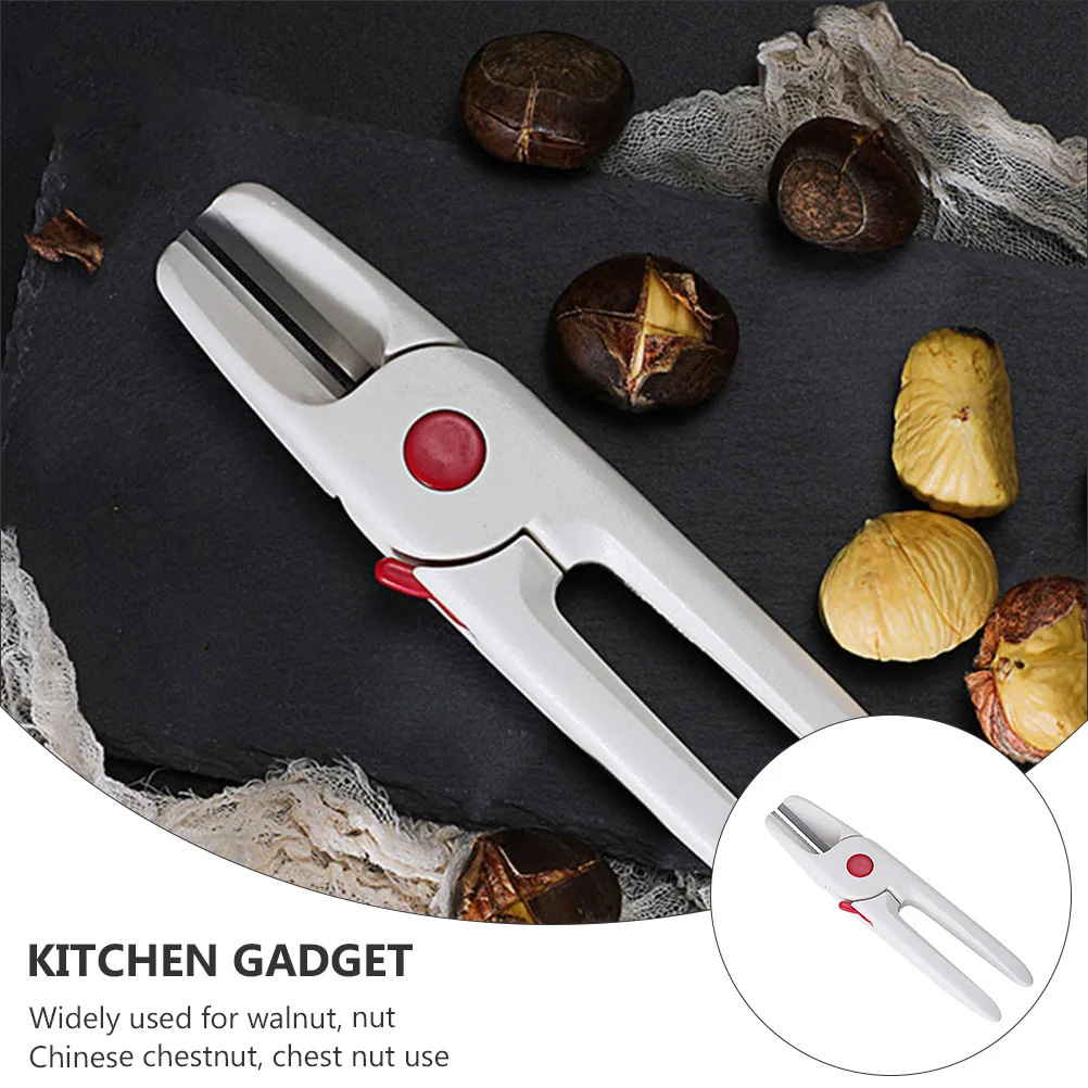 

1Pcs Chestnut Opener Stainless Steel Walnut Cracker Ergonomic Household Kitchen Tool for Chestnut Hazelnut Pecan Easy Cleaning