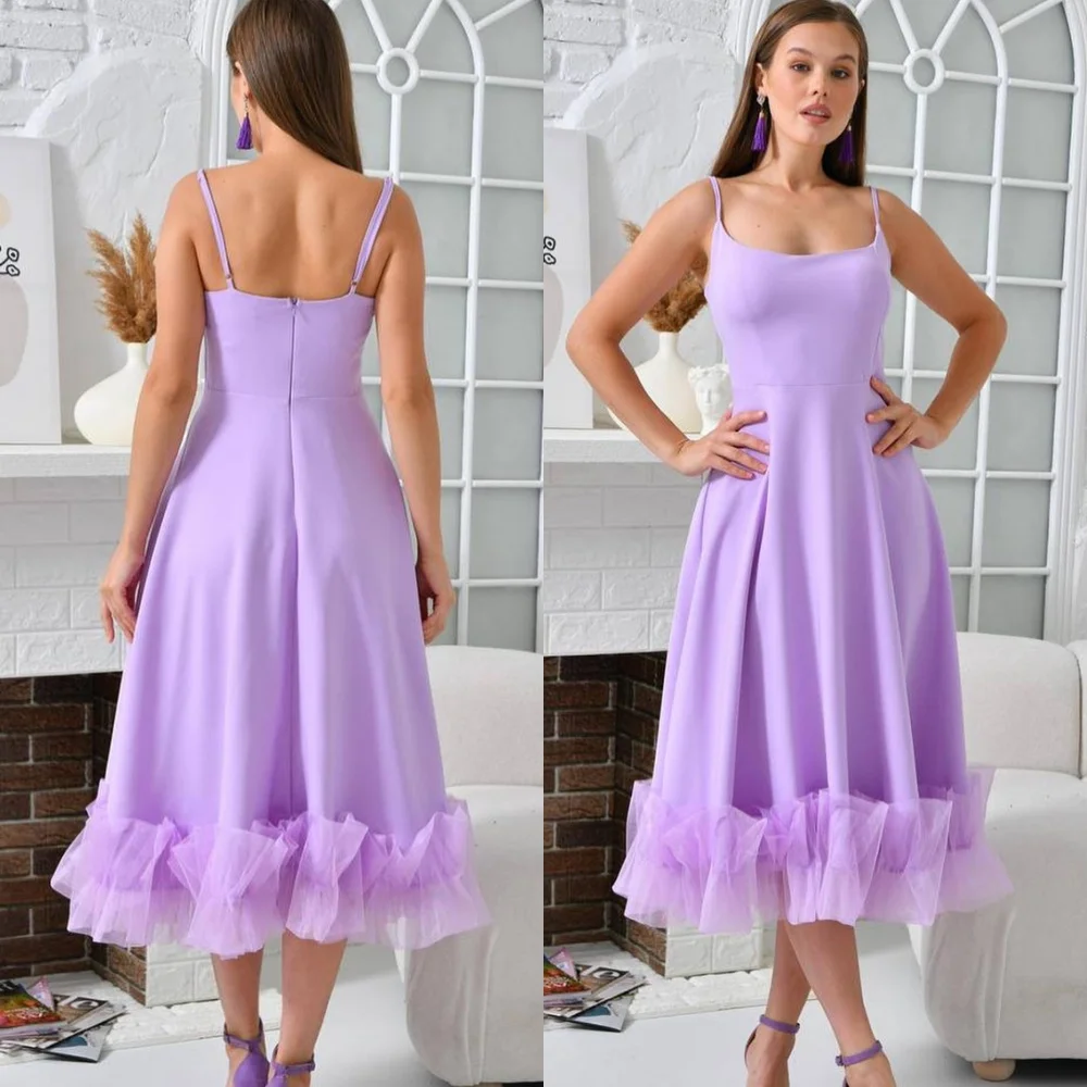 

Customized Exquisite Purple Jersey Evening Dress Classic Strapless Sleeveless Homecoming Dresses Fashion Vestido De Festa