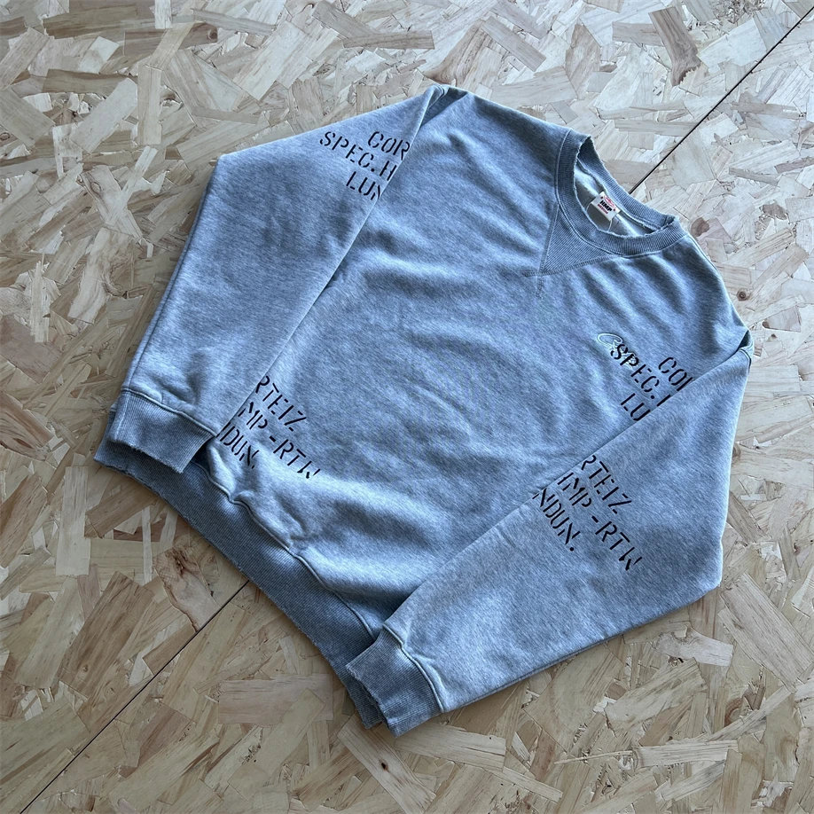 

Fashionable Washed Printed Sweatshirt And Long Pants Casual Leisure Autumn Season Unisex Clothing Set round Neck Long Sleeve
