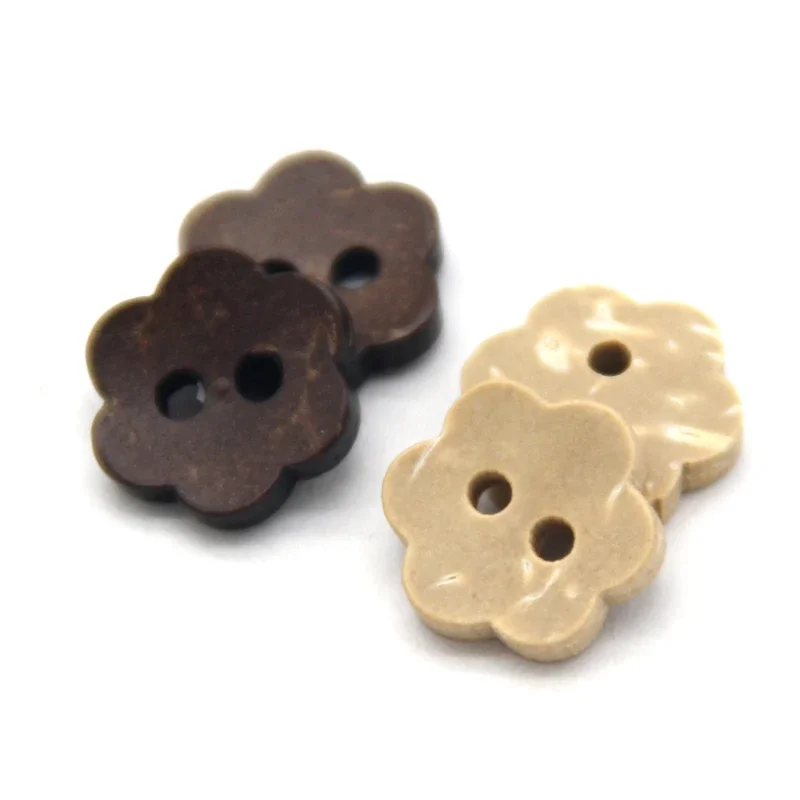 HENGC 11mm Mixed Flower Wood Buttons For Crafts Children Scrapbooking Baby Shirt DIY Decorative Sewing Accessories Wholesale