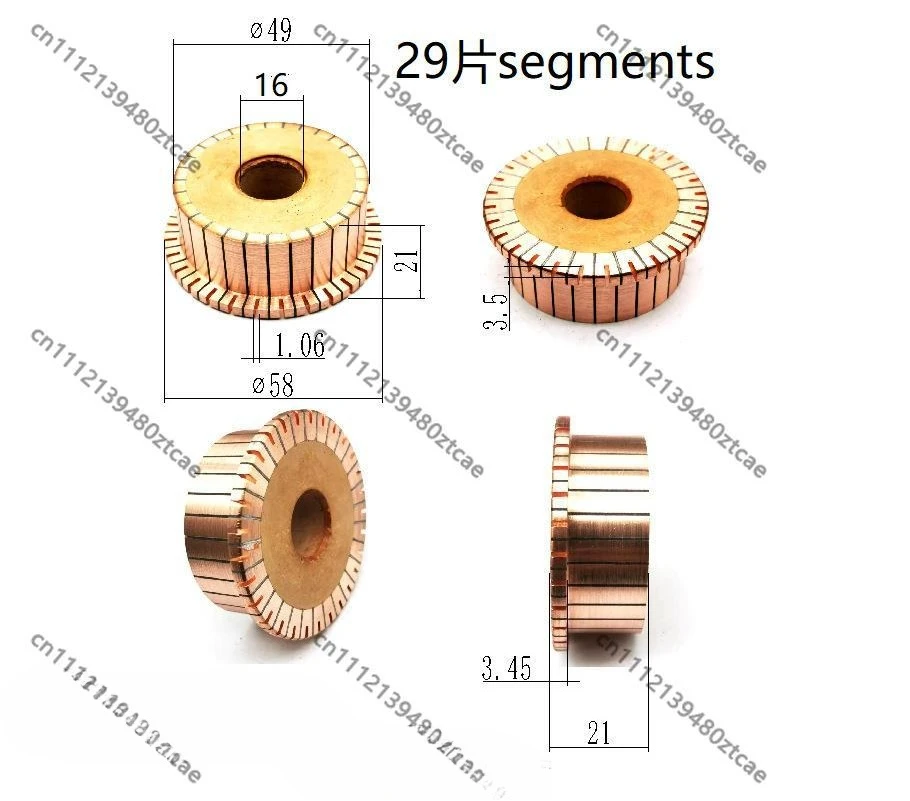5Pcs Copper Bars Motor Commutator 49×16×21×29P Electric Motor Replacement Parts