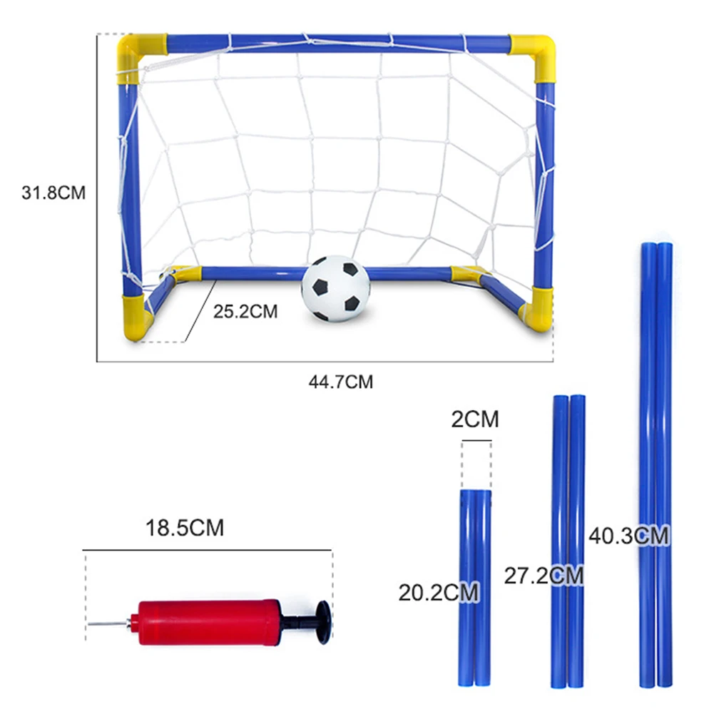 Indoor Mini Folding Soccer Goal Post Net Plastic Football Post Frame Set Inflatable Kids Sport Lightweight Portable Accessories