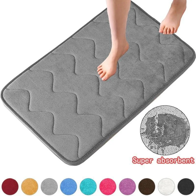 

Absorbent Bath Mat Rug Memory Foam Pad Bathtub Floor Mats Non Slip Carpet Shower Doormat Soft and Comfortable Machine Washable