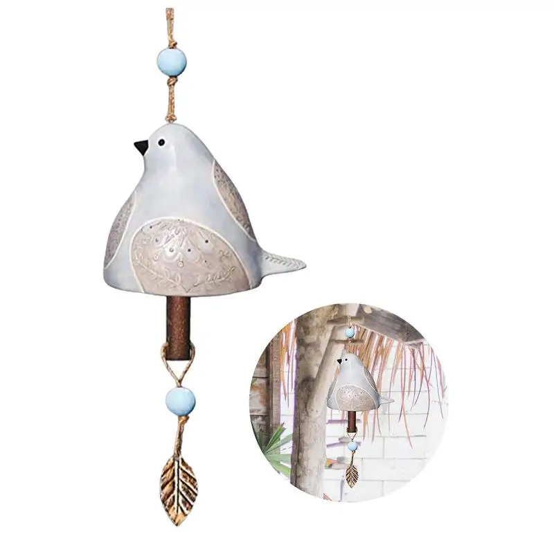 Wind Chime Hand-painted Hanging Bird Bells 15.7in Birdsong Bells Home Porch Pendant for Garden Backyard Porch Hummingbird Doves