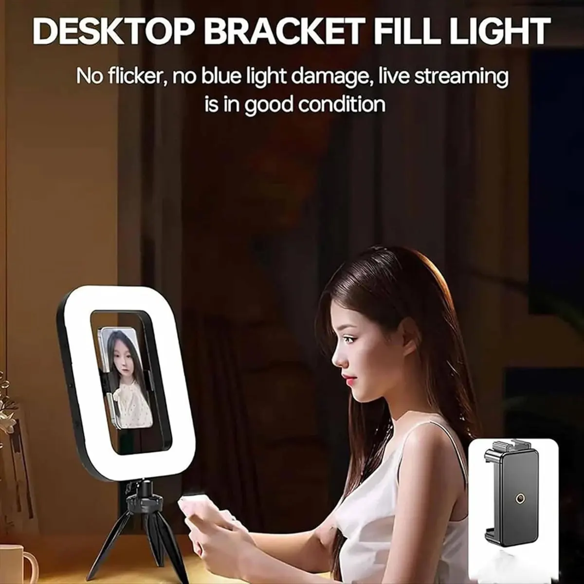 【~ New A88T】Rechargeable Selfie Portable Ring Light,Handheld Ring Light for Phone Camera,for Live Streaming/Vlogging/Makeup