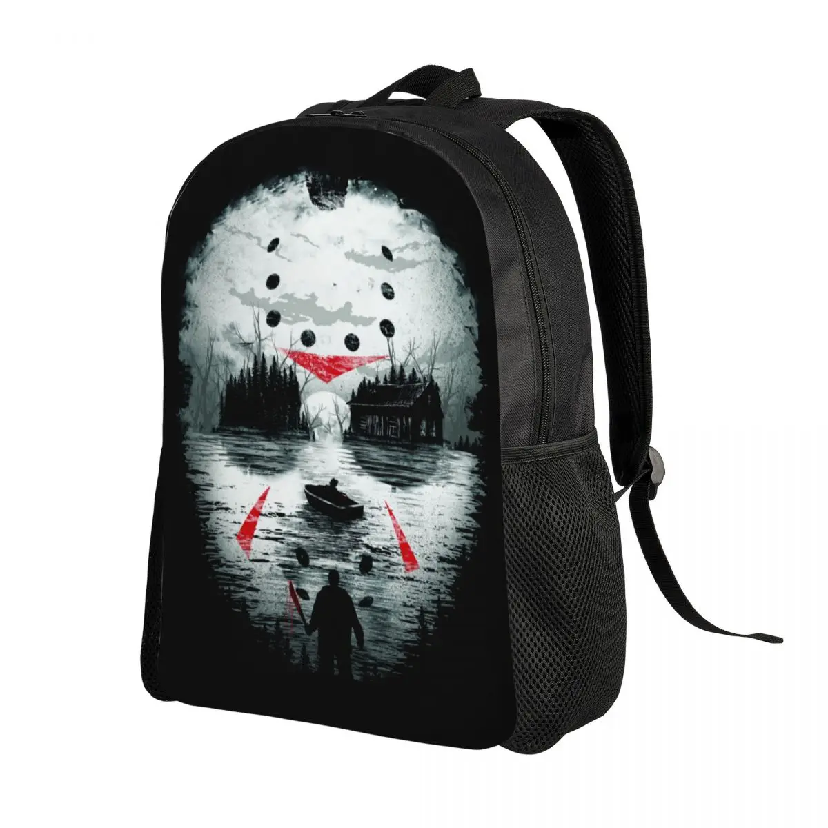 Horror Movie Character Killer Laptop Backpack Women Men Casual Bookbag for College School Student Halloween Film Bags