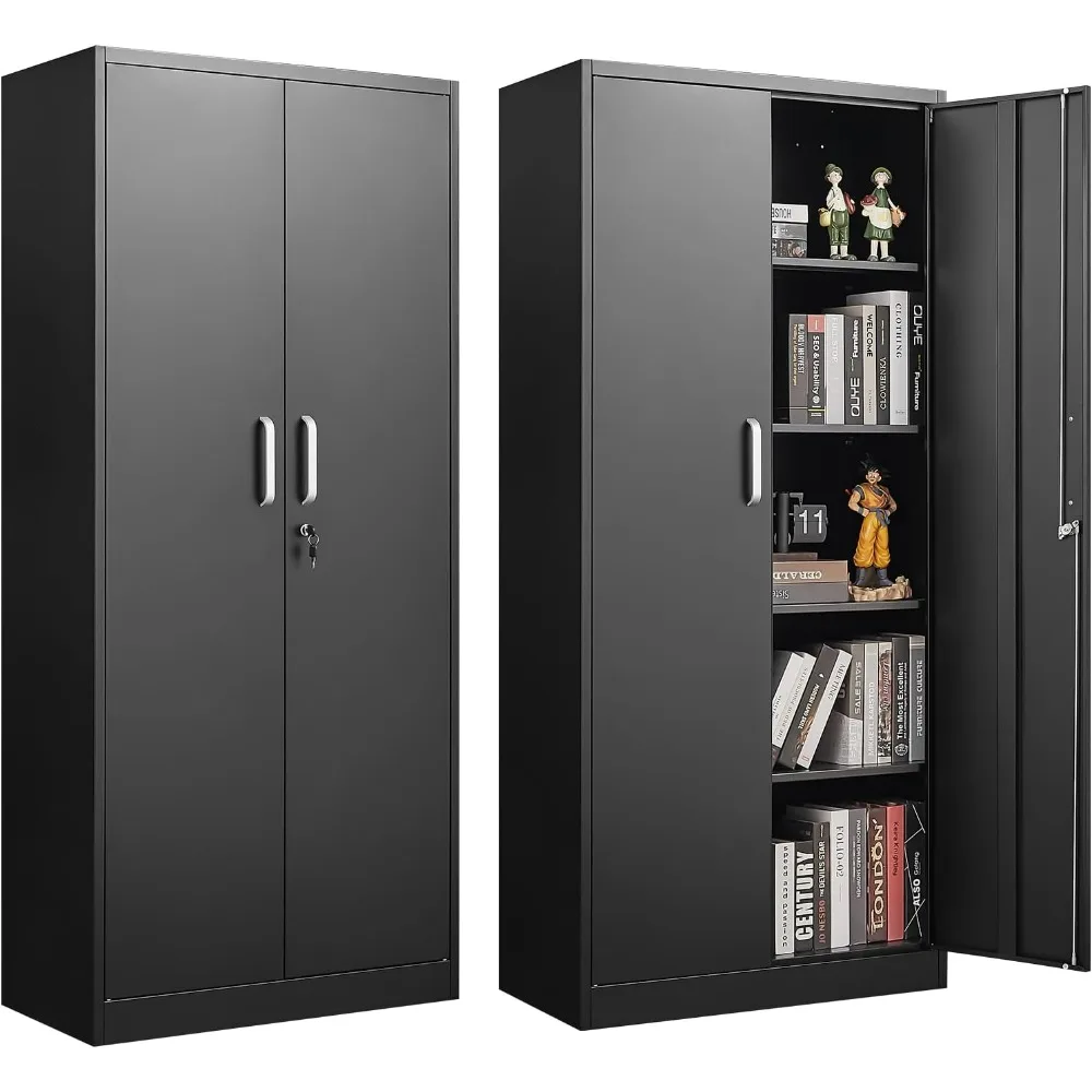 

Metal Storage Cabinet, Kitchen Pantry Cabinet,Storage Cabinets with Doors , Adjustable Shelves Garage Storage Cabinets with Lock