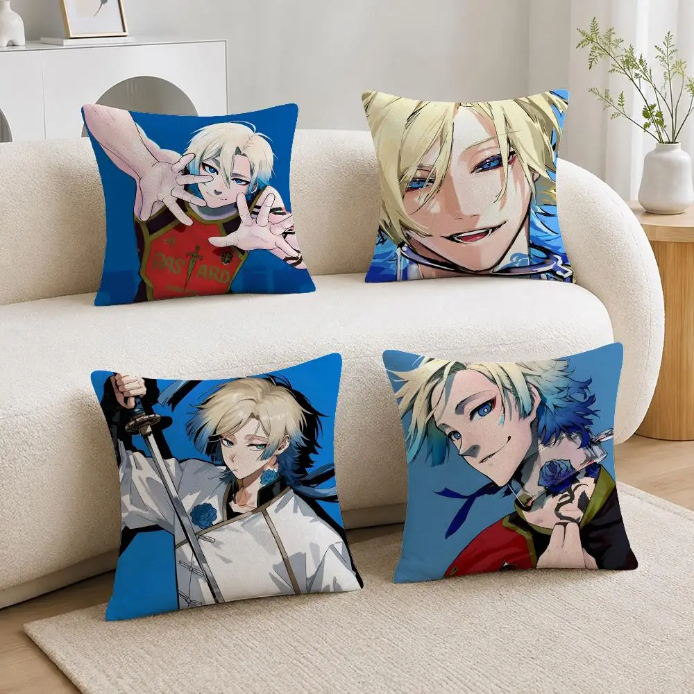 Anime Character Michael Kaiser Cushion Cover Soft Plush Cushion Covers Fluffy Throw Pillow Cases for Sofa Bedroom Home Decor