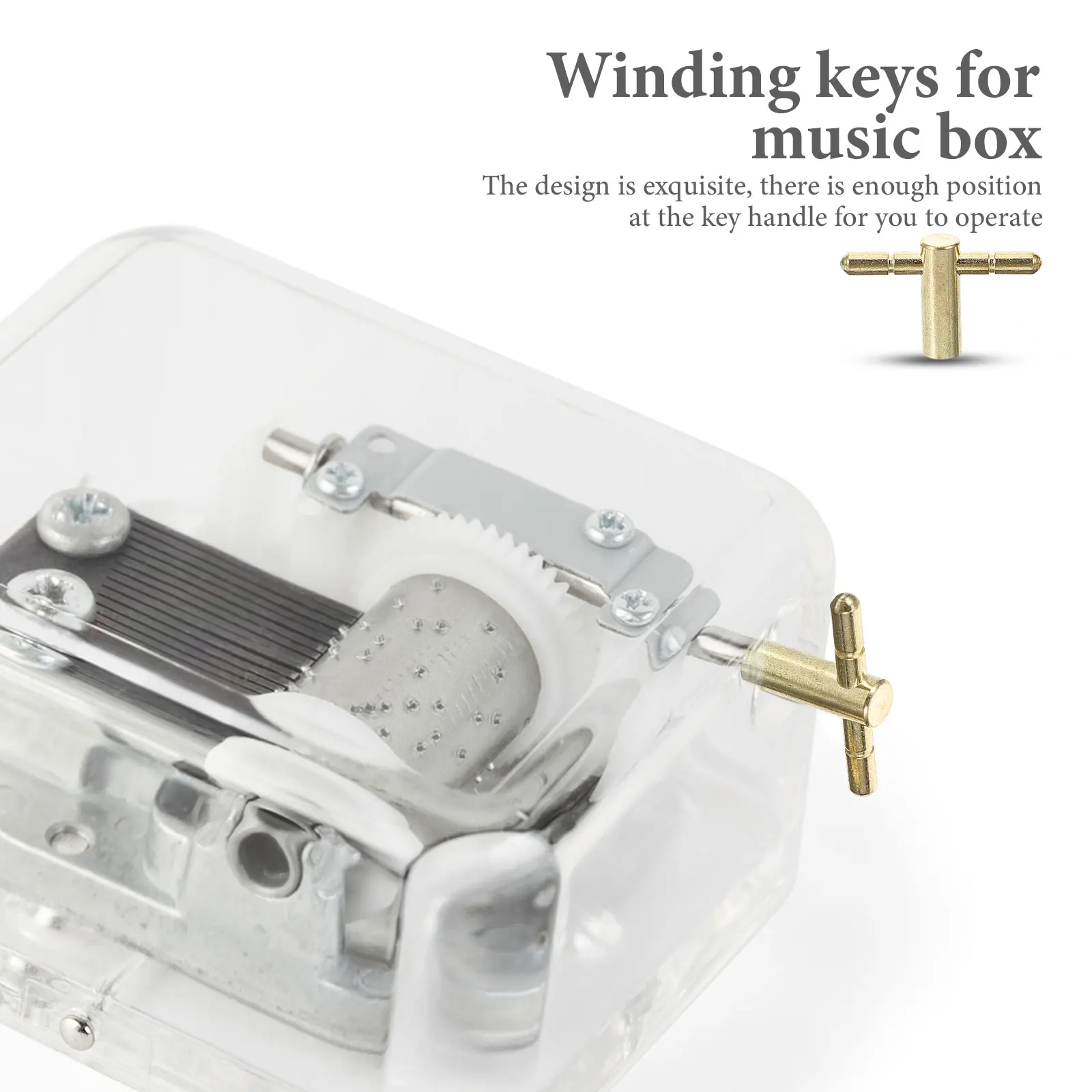 

4 Pcs Clockwork Movement Key Machine Lord Mechanism Winding for Keys Musical Box