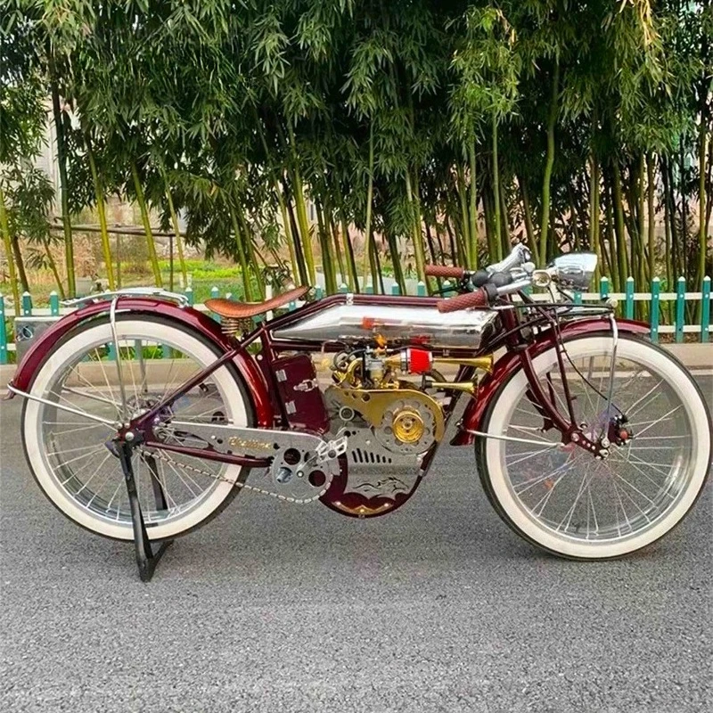 Atleta Flyer Bicicleta vintage Estilo indio antiguo Equipado con motor