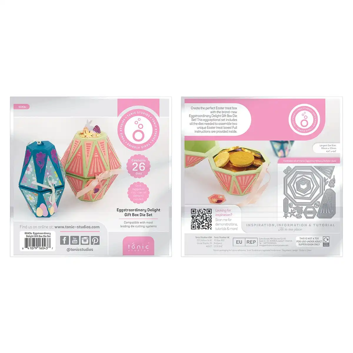 

Eggstraordinary Delight Box Tonic New Metal Cutting Dies Scrapbook Diary Decoration Stencil Embossing Template DIY Greeting Card