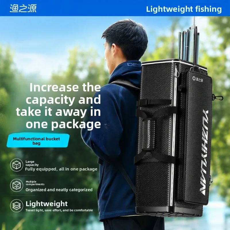 Multifunctional Large Capacity Chair Bucket Fishing Bags Wear-resistant Fishing Tackle Storage Backpack for Sea Rod Gears