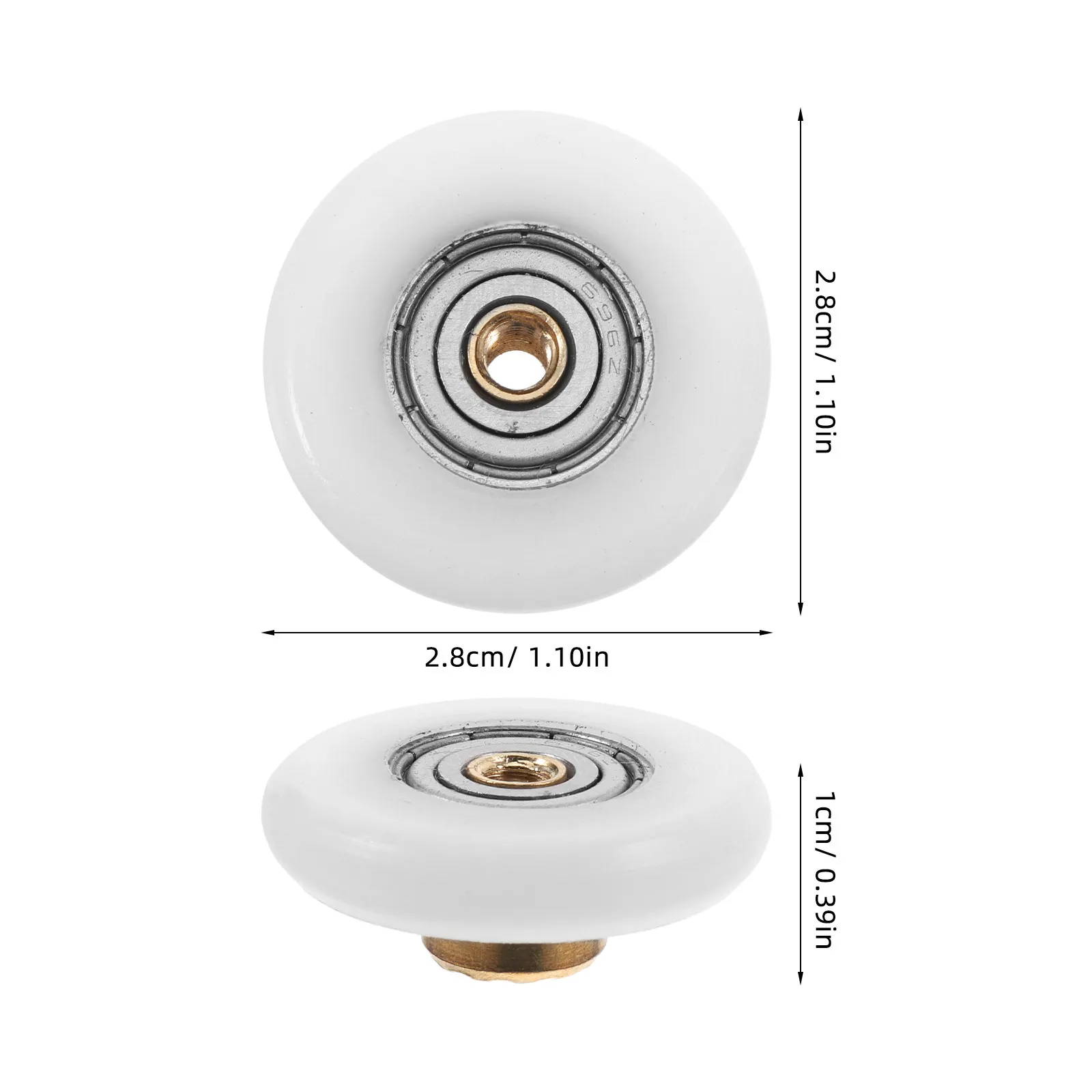 4Pcs Bathroom Shower Door Rollers Copper Axle Heavy Duty Sliding Door Wheels for Glass Shower Doors Easy Installation