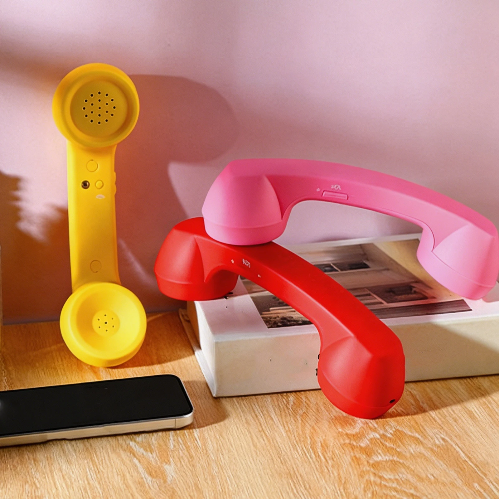 Bluetooth-compatible Retro Telephone Handset Wireless Vintage Cordless Telephone Handset with Comfortable Call for Mobile Phones