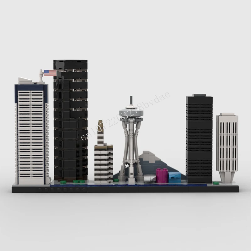 705 pçs seattle skyline moc criativo vista de rua diy modelo blocos de construção arquitetura educação montagem brinquedos presentes natal