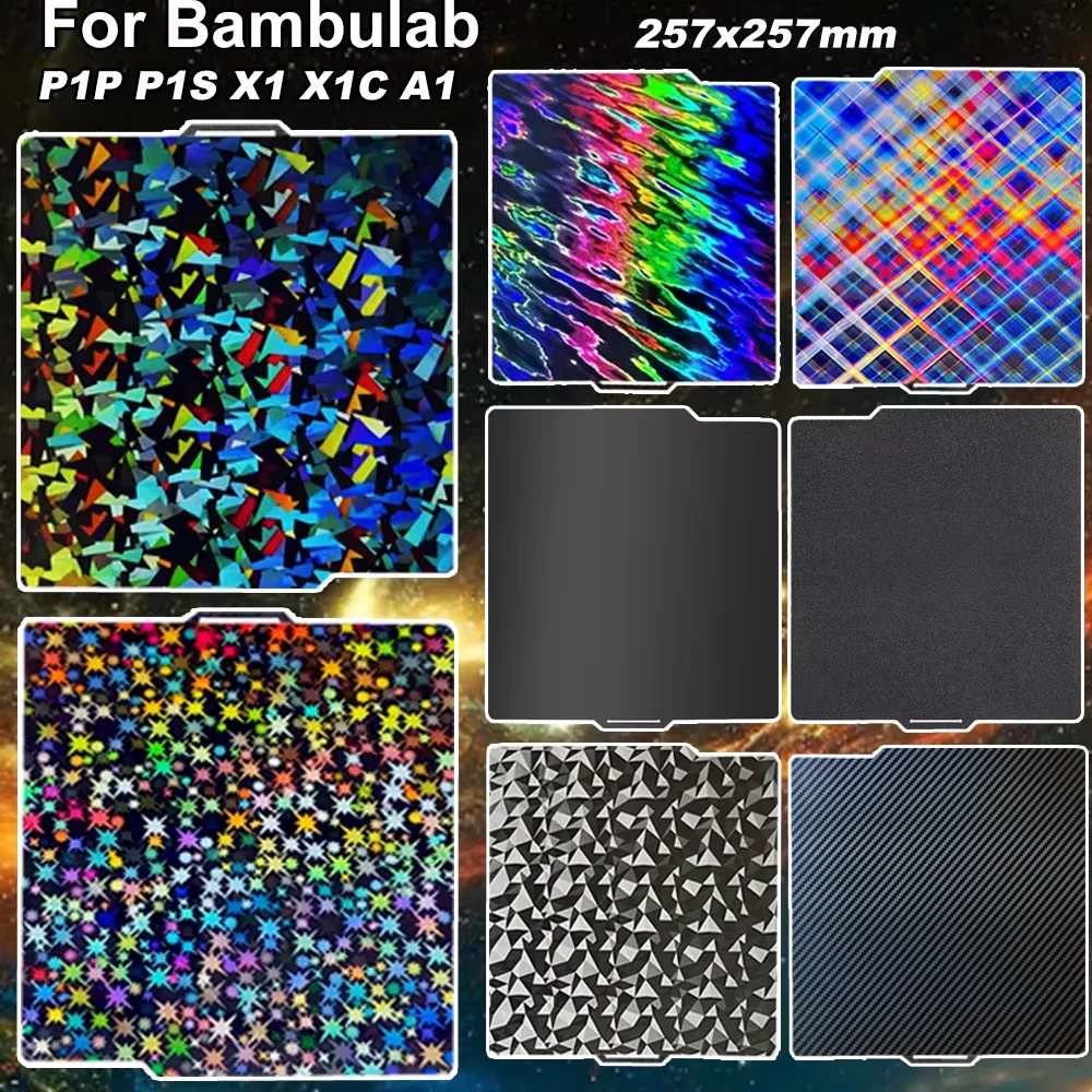 Für Bambu Lab A1 Druckplatte 3D-Druckerzubehör Doppelseitiges beheiztes Bett Bambulab P1P P1S A1 PEI-Blatt für Bambu Lab X1 Carbon