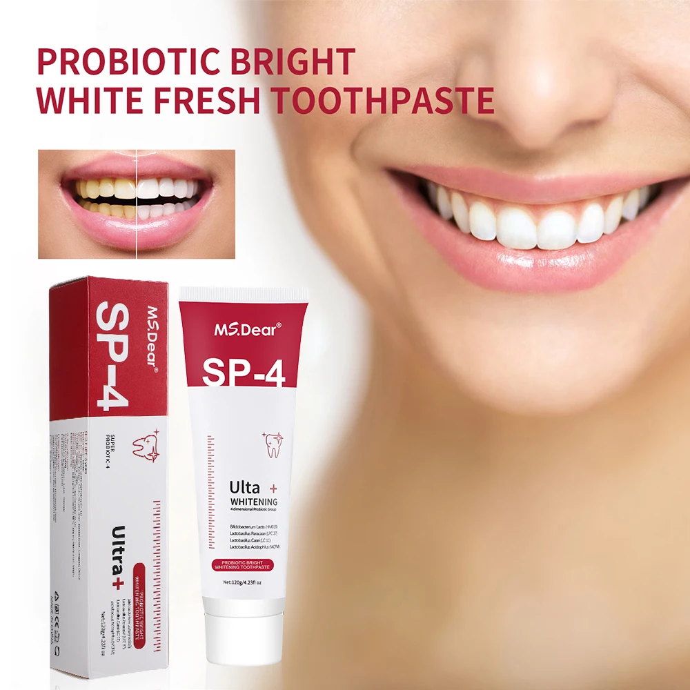 Probiotic Toothpaste Whiten Clean Teeth Remove Stains Management Fresh Breath With Sodium Saccharin Lactobacillus Oral Care