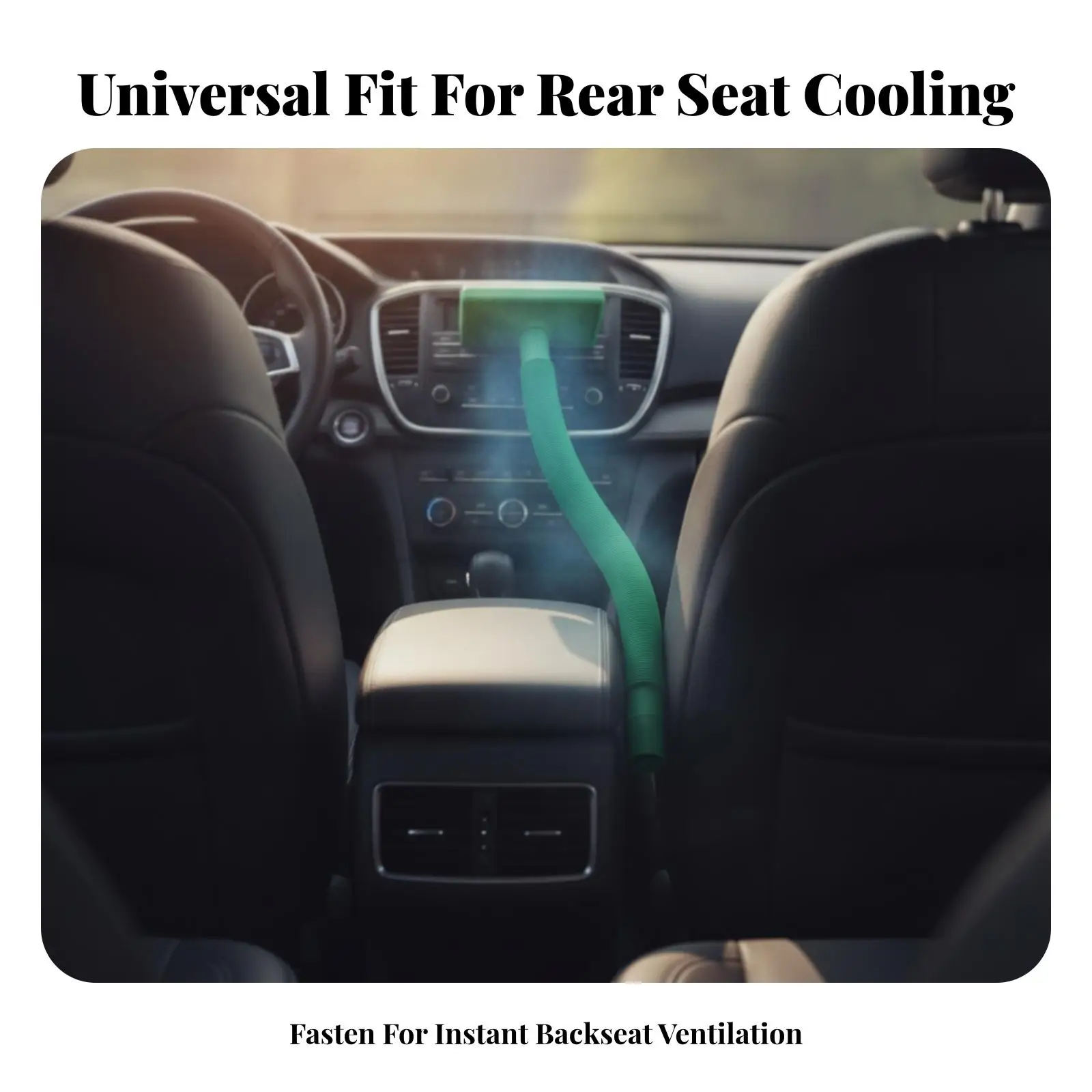 Car Vent Cooler Air Deflector Guide Tube with Bendable Hose for Seat Console