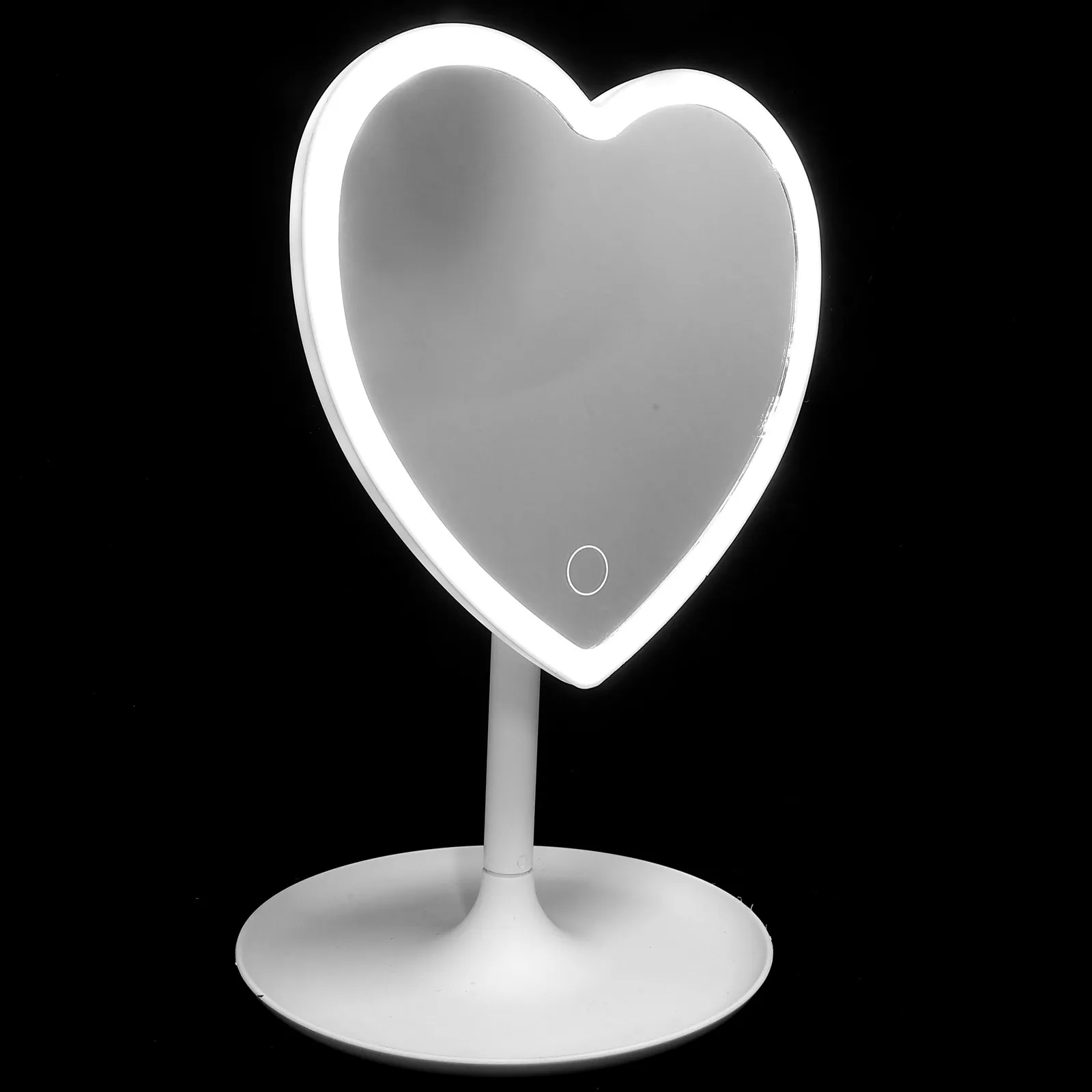 

Heart LED Light Makeup Mirror Portable Desktop Table Vanity Mirror for Makeup Dressing Shaving Bathroom Bedroom Use