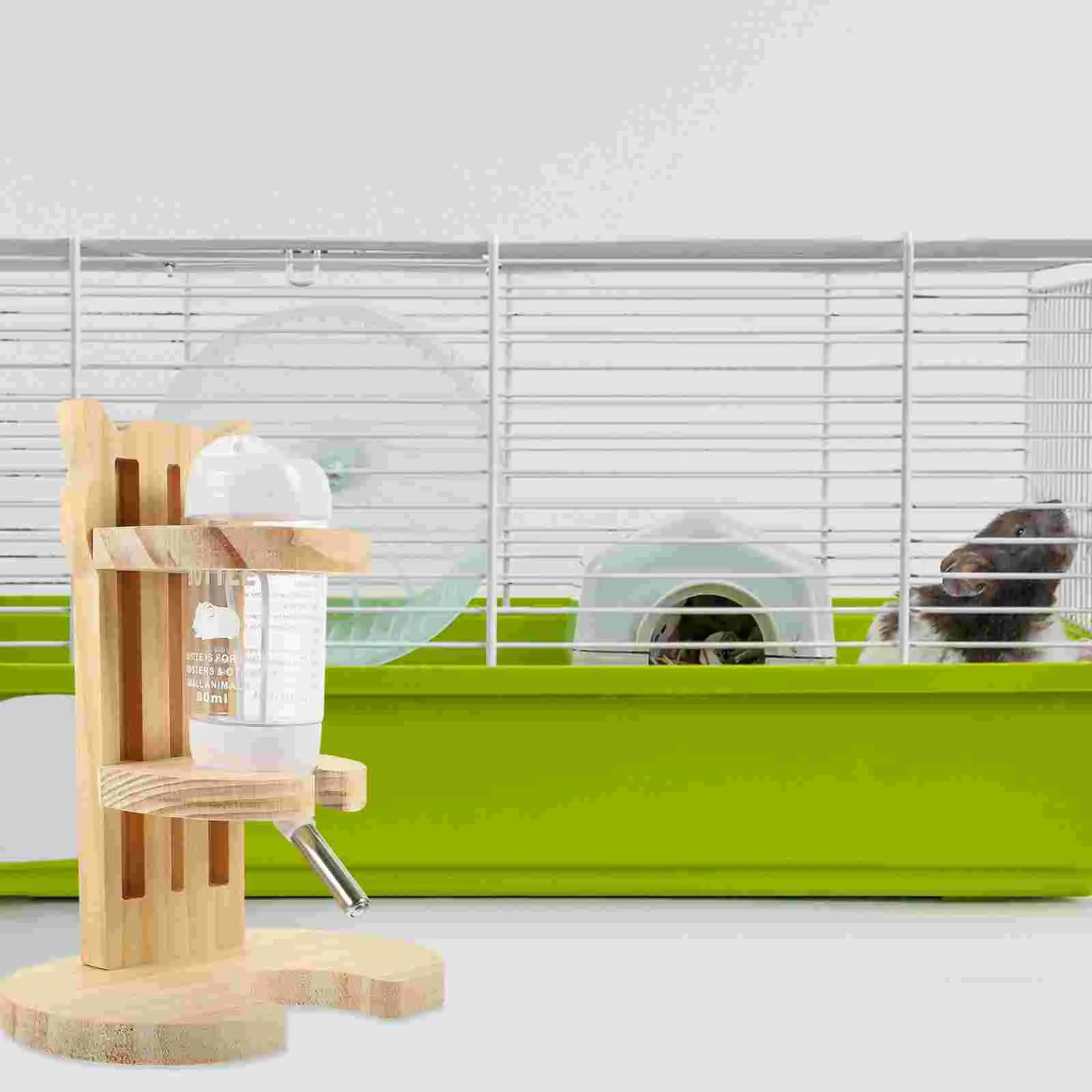 Hamster Water Bottle with Stand Pet Fountain Convenient Waterer Holder Dispenser