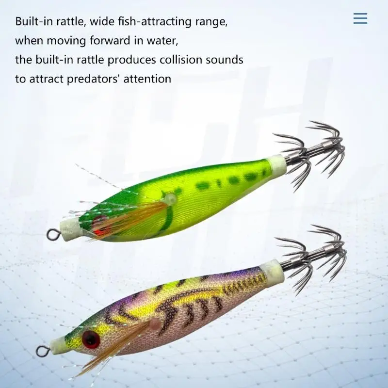 

12lots Squid Fishing Lures Double Hook Shrimp Cuttlefishes Octopuses Baits Saltwater Fishing Tackles