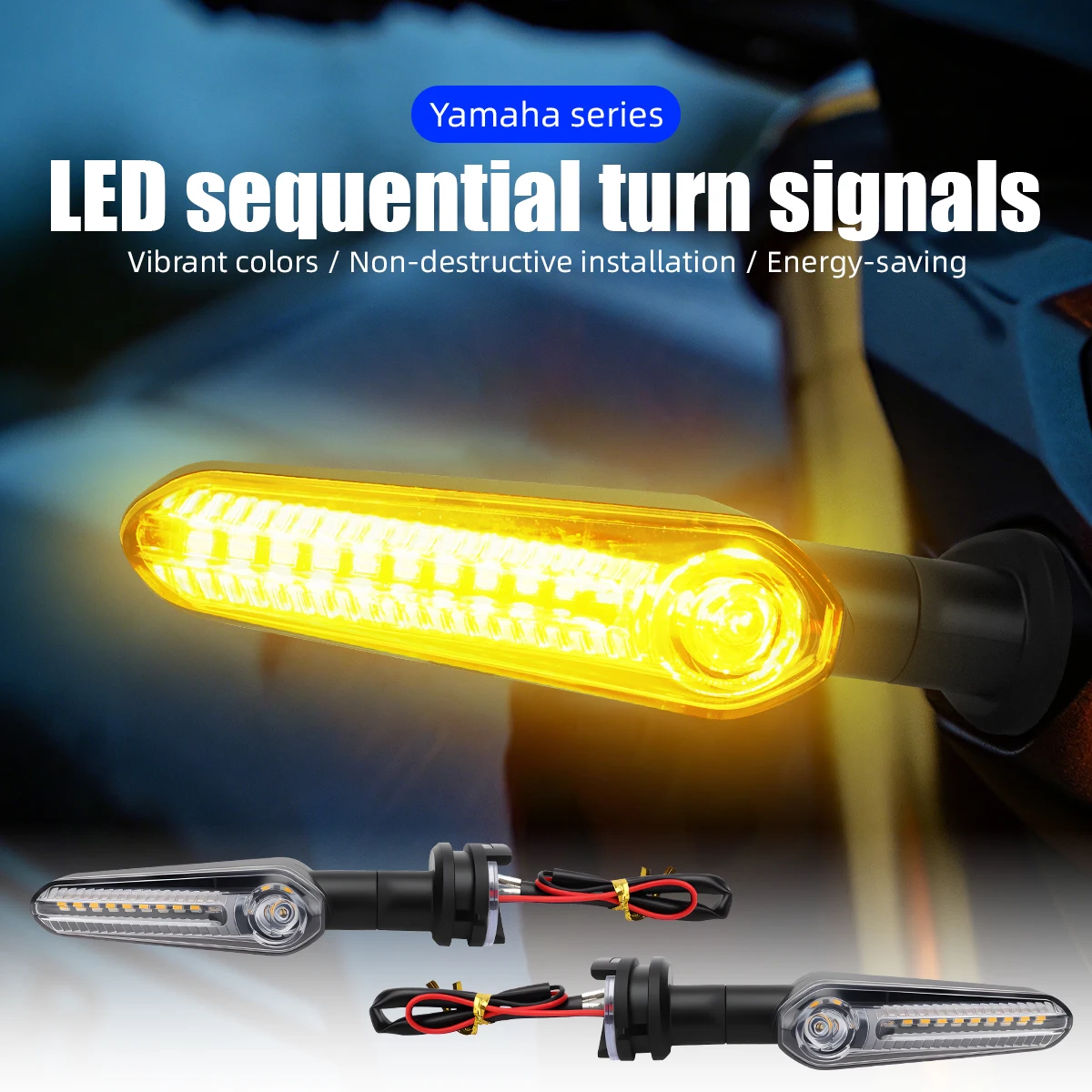 1/2 Par de Luces Intermitentes LED para Motocicleta MT-09, Indicador de Señal de Giro para Yamaha YZF R6 R1 R3 R7 R9 R15 MT07 TRACER 700 900 9/GT XSR 700 XJ6 FZ1